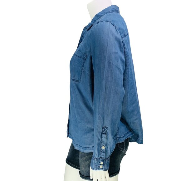 NEW Torrid Womens Chambray 2 Pocket Button Shirt Indigo Tencel Plus Size 2 | 2X - Picture 6 of 13
